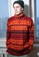 Vintage Bigoudi Sweatshirt Red Y2K Streetwear Athletic
