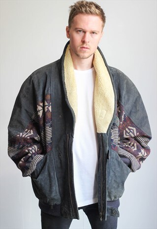 VINTAGE OVERSIZED AZTEC FESTIVAL SHERPA JACKET