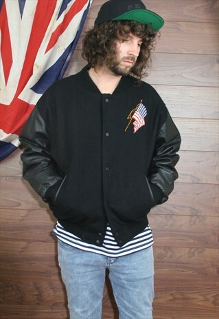 VINTAGE COLLEGE OVERSIZED USA COACH JACKET, LARGE 6