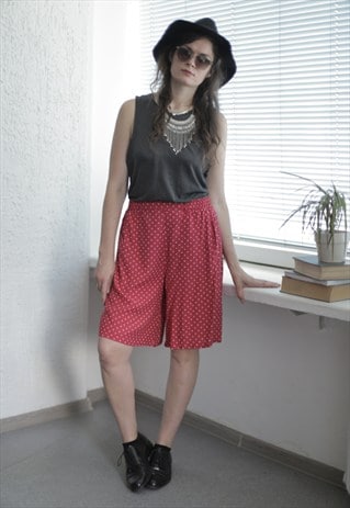 VINTAGE 80'S RED/WHITE POLKA DOTS SHORTS