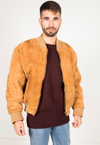 LAST UNIT SALE / VINTAGE 80S WINTER BOMBER SUEDE JACKET