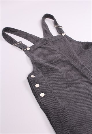 Vintage Black Cord Dungarees 90s Overalls. Workwear