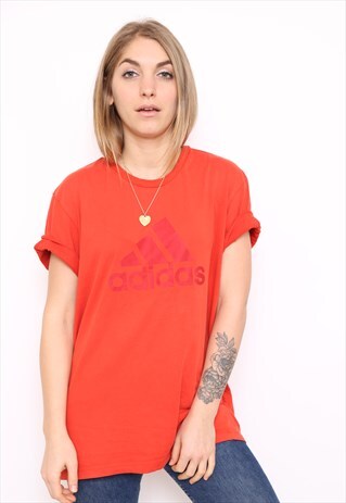 VINTAGE ADIDAS RED TOP T-SHIRT