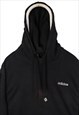 VINTAGE 90'S ADIDAS HOODIE SPELLOUT LOGO PULLOVER BLACK