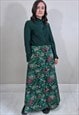 Vintage 70's Green and Floral Dressing Gown House Coat