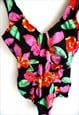 VINTAGE 90S ONE PIECE SWIMWEAR SWIMSUIT FLORAL FLOWERS