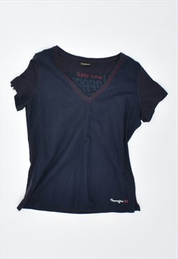 Vintage 90's Napapijri T-Shirt Top Navy Blue
