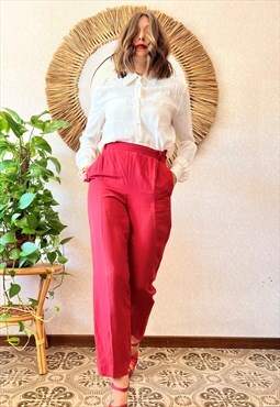 1970's vintage high waisted dark red trousers