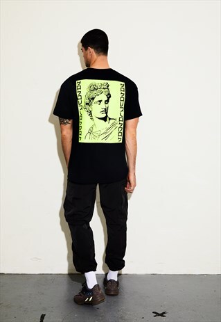GREEK NEON BLACK OVERSIZED TEE
