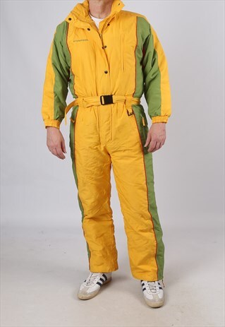 VINTAGE SNOWKOOL FULL SKI SUIT SNOW SPORTS UK M 40" (J9M)