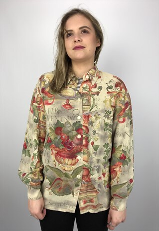 90S VINTAGE BIANCA PATTERNED BLOUSE