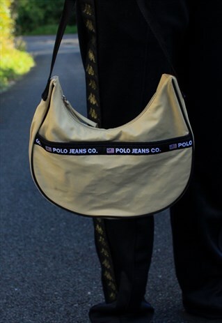 VINTAGE BEIGE RALPH LAUREN POLO JEANS SHOULDER BAG