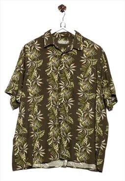 Vintage Secondhand Hawaiian Shirt Floral Print Green