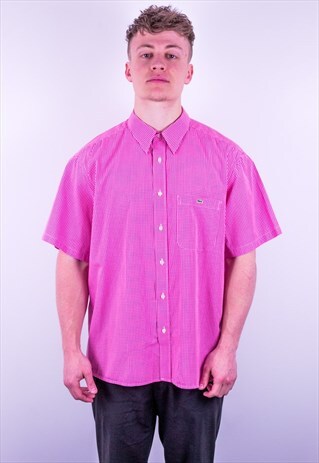 VINTAGE LACOSTE CHECK SHIRT IN PINK