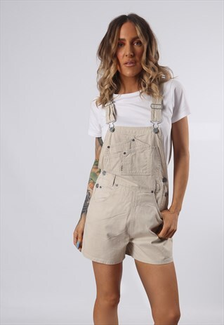 COTTON DUNGAREE SHORTS SQUEEZE VINTAGE UK 8 (62H)