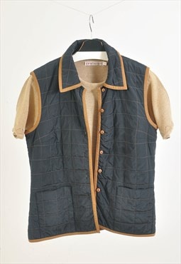 Vintage 00s quilted vest in black 