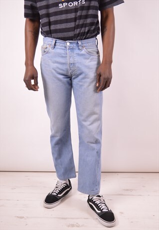 LEVI'S 501 MENS VINTAGE JEANS W30 L28 BLUE 90S
