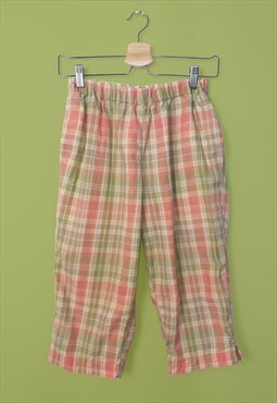 Vintage 90's  Plaid Pattern Summer Pants Capris