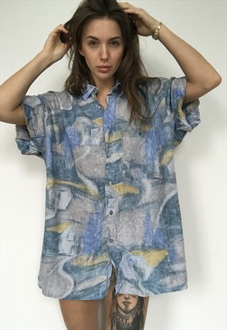 PATTERNED OVERSIZED RETRO VINTAGE UNISEX FESTIVAL SHIRT