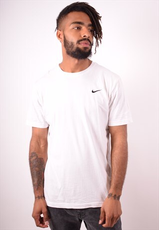 NIKE MENS VINTAGE T-SHIRT TOP MEDIUM WHITE 90S