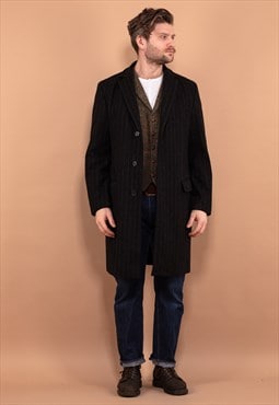 Vintage 90's Men Wool Blend Coat in Gray