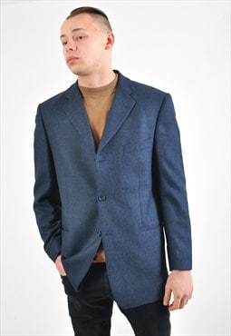 Vintage 90's checked blazer jacket in blue