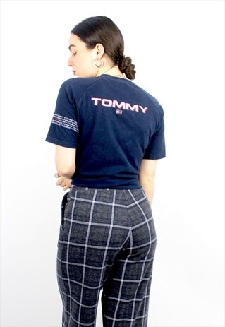 90'S RETRO NAVY LOGO SPELL-OUT T-SHIRT