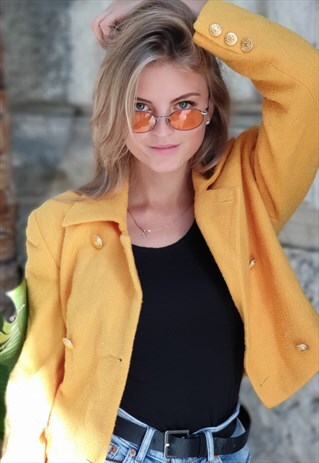 VINTAGE 90S CLASSIC SHORT BLAZER JACKET