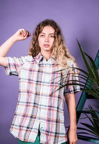 VINTAGE TOMMY HILFIGER SHIRT WITH BLUE AND PINK CHECKS