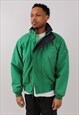 Vintage Men's Nautica Green Fleece Lined Jacket