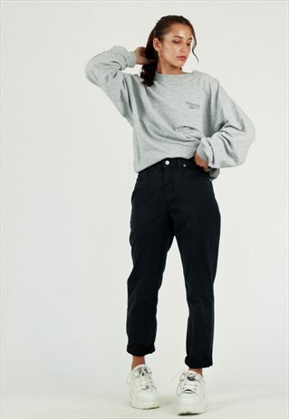 90S VALENTINO BLACK HIGH WASITED MOM JEANS UK 8