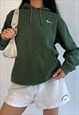 UNISEX NIKE GREEN DRAWSTRING EMBROIDERED SWOOSH HOODIE