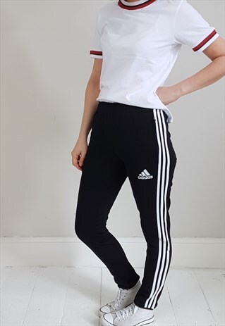 Y2K BLACK AND WHITE 3 STRIPE ZIP LEG JOGGERS