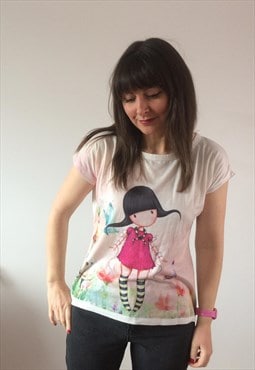 Vintage 80s style T-shirt with Colourful Print on Front