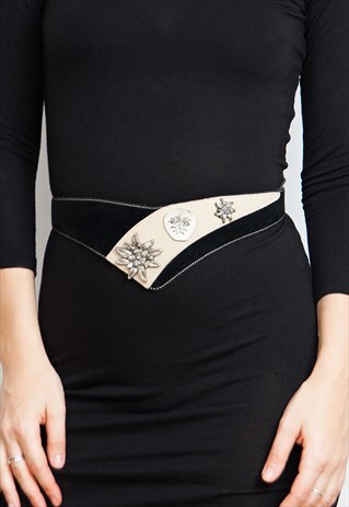 VINTAGE WIDE SUEDE DIRNDL BELT