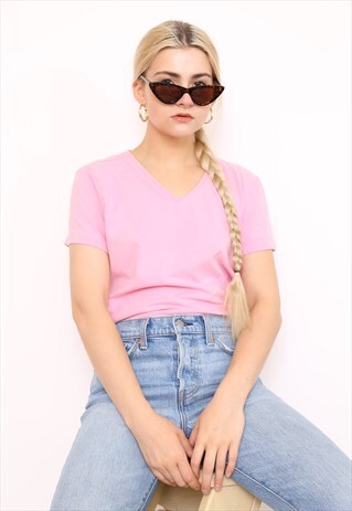 VINTAGE 90S CHAMPION ORGANIC COTTON PINK TOP T-SHIRT