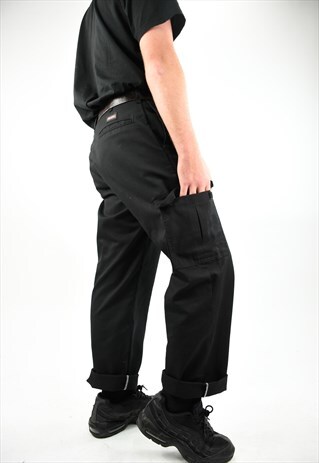 DICKIES BLACK CARGO WORK TROUSERS