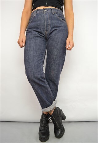 VINTAGE 90S LEVI'S 535 BLUE WASH HIGH WAIST DENIM JEANS