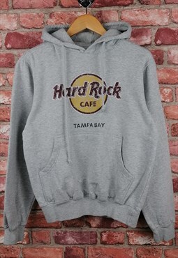 Vintage Hard Rock Cafe Tampa Bay Classic Logo Grey Hoodie