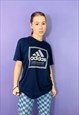 Vintage adidas 90s Navy Blue Spellout T Shirt