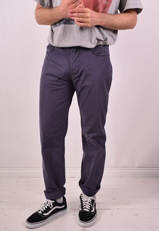 CALVIN KLEIN MENS VINTAGE TROUSERS W33 L33 BLUE 90S