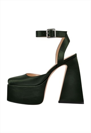 Ankle Strap Platform Chunky High Heel Pumps