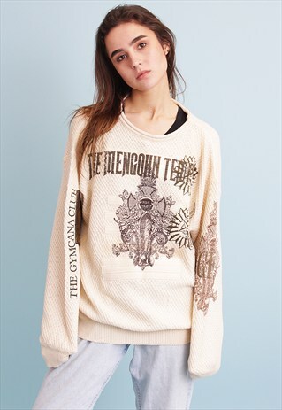 90'S NEUTRAL KNIT GIAFRANCO FERRE OVERSIZED JUMPER