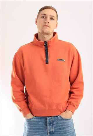 VINTAGE KANGOL 1/4 ZIP SWEATSHIRT ORANGE