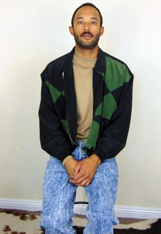 90S MINIMALIST LUXURY SILK ZIP FRONT BOMBER JACKET LARGE