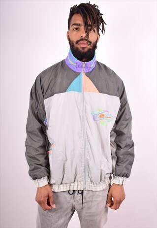 LOTTO MENS VINTAGE TRACKSUIT TOP JACKET XL MULTI 90S