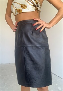 Vintage Authentic Leather High Waisted Skirt