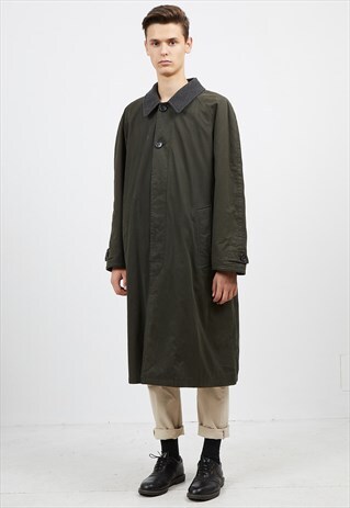 VINTAGE DARK GREEN HUGO BOSS CAR COAT