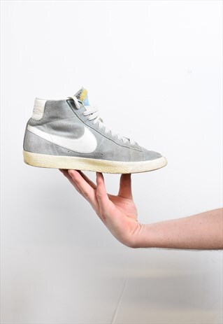 NIKE GREY BLAZER HI-TOP TRAINERS