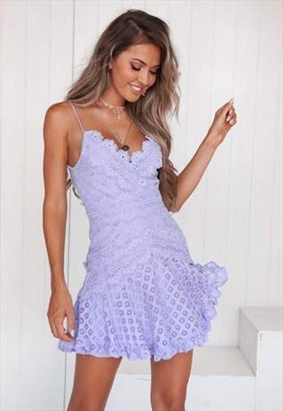 PURPLE LACE MINI DRESS